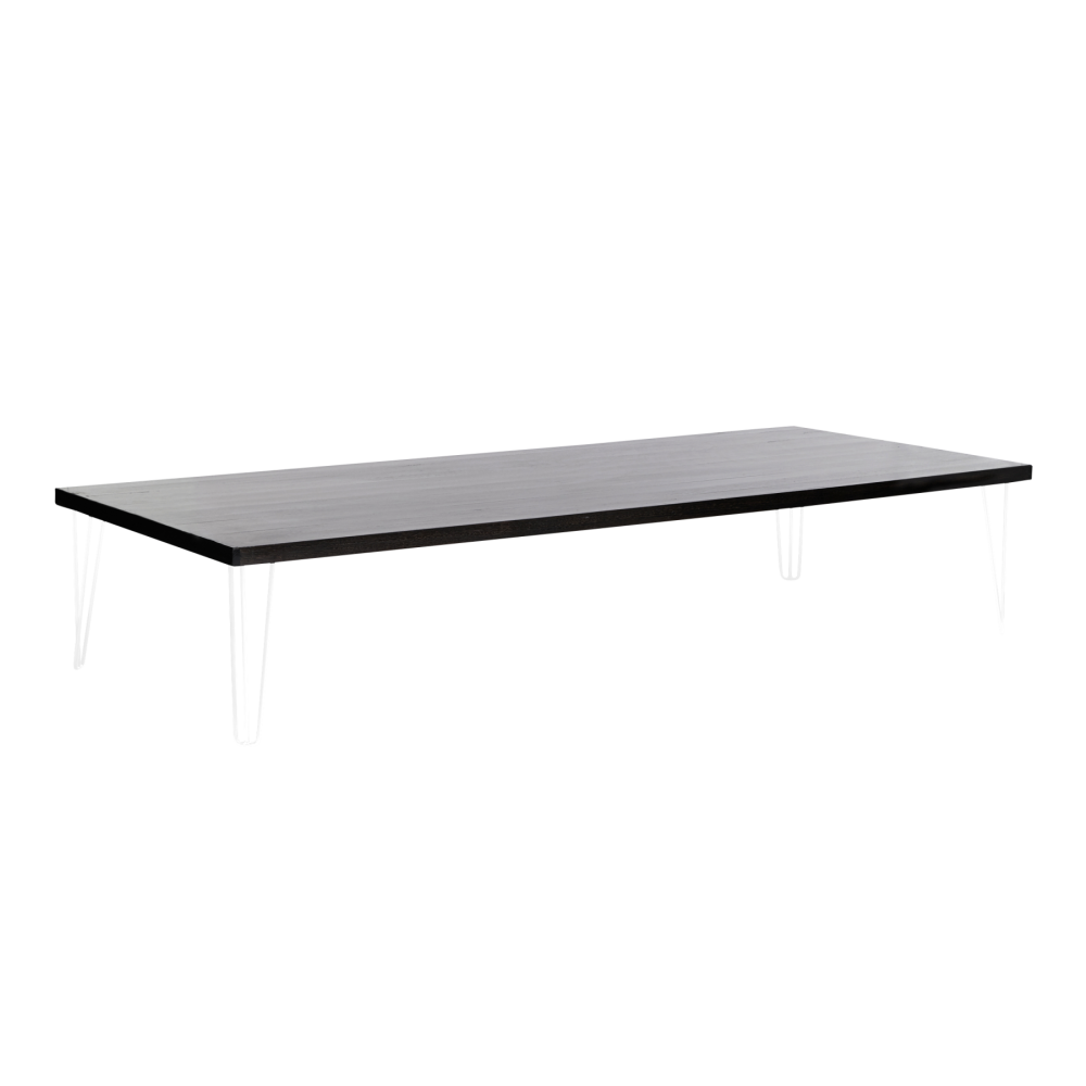 hairpin-coffee-table-240×105-blackwash-angle-white-legs
