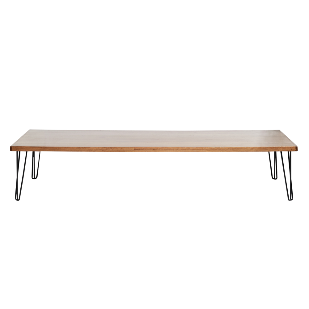 hairpin-coffee-table-240×105-teak-straight-black-legs