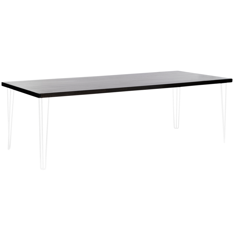 hairpin-dining-table-240×105-blackwash-angle-white-legs