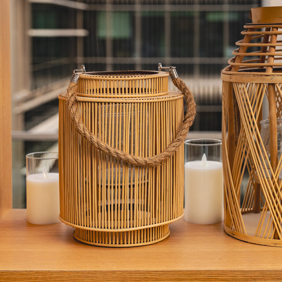 Nordic Rattan Lantern –  Medium