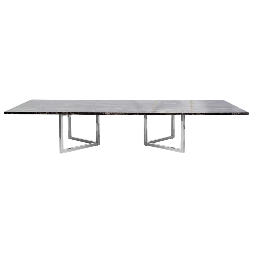 optical-coffee-table-2.4m-black-marble-silver-legs