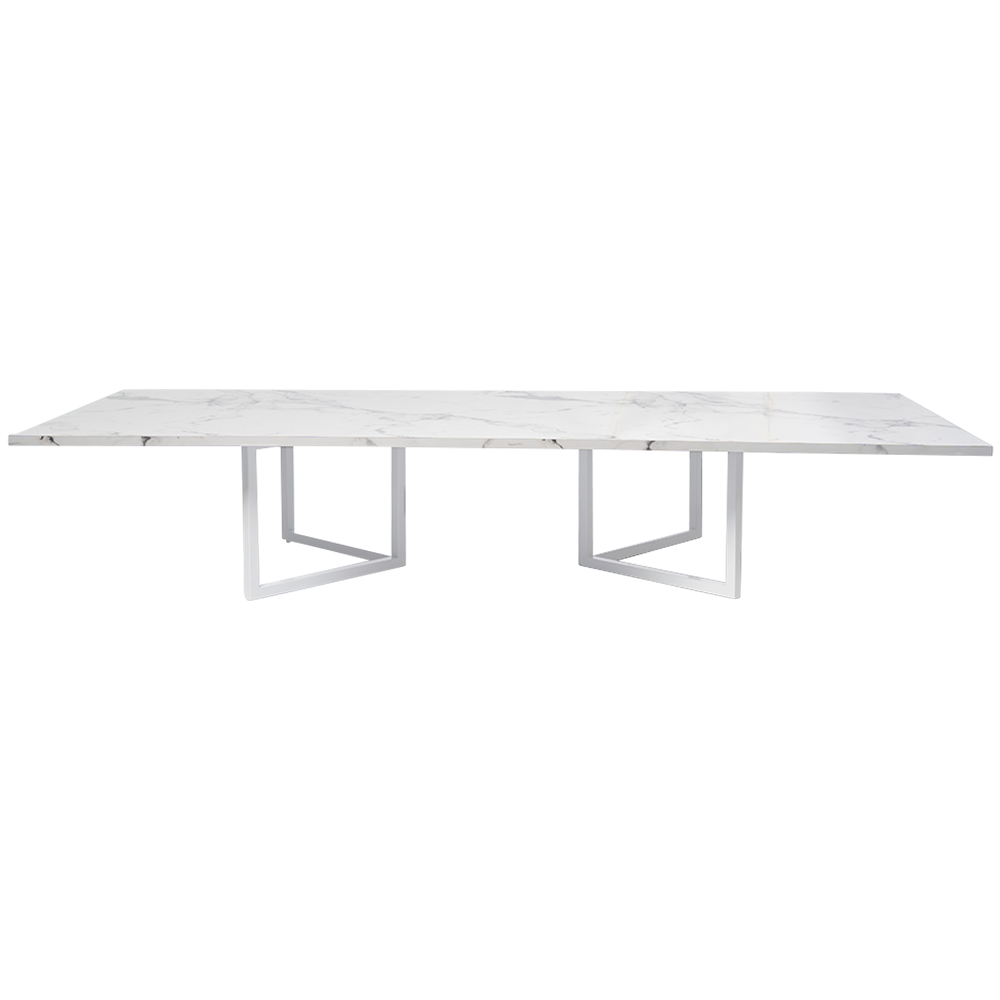 optical-coffee-table-2.4m-white-marble-white-legs