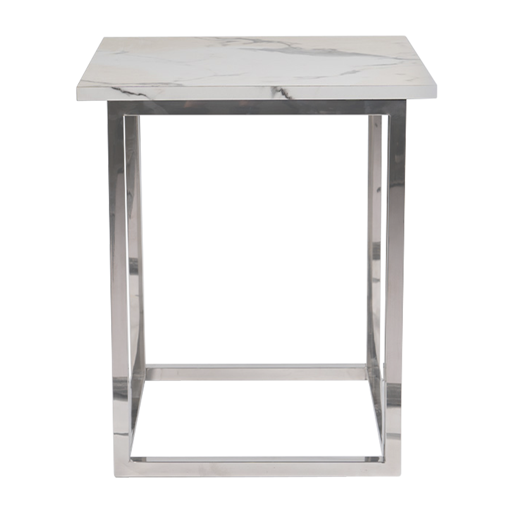 optical-dining-0.7m-white-marble-silver