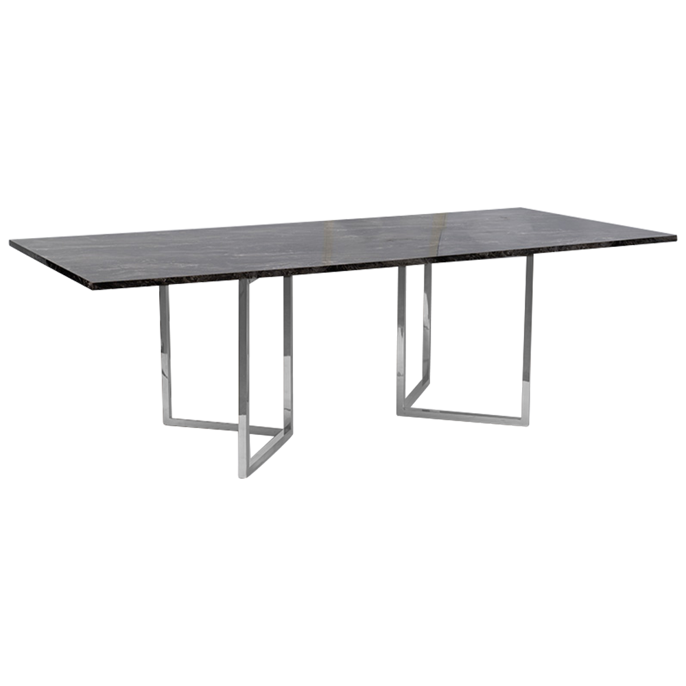 optical-dining-table-2.4m-black-marble-silver-legs-angel