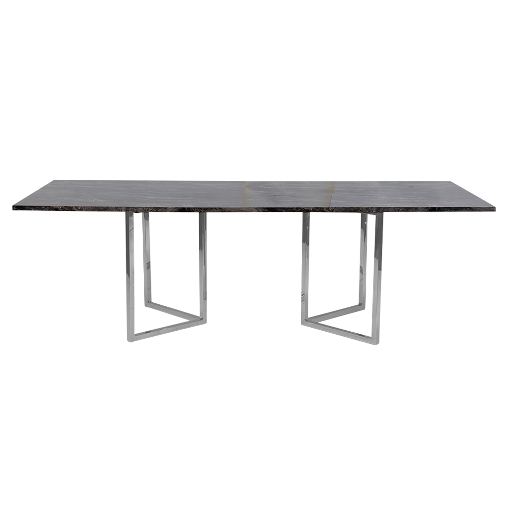 optical-dining-table-2.4m-black-marble-silver-legs