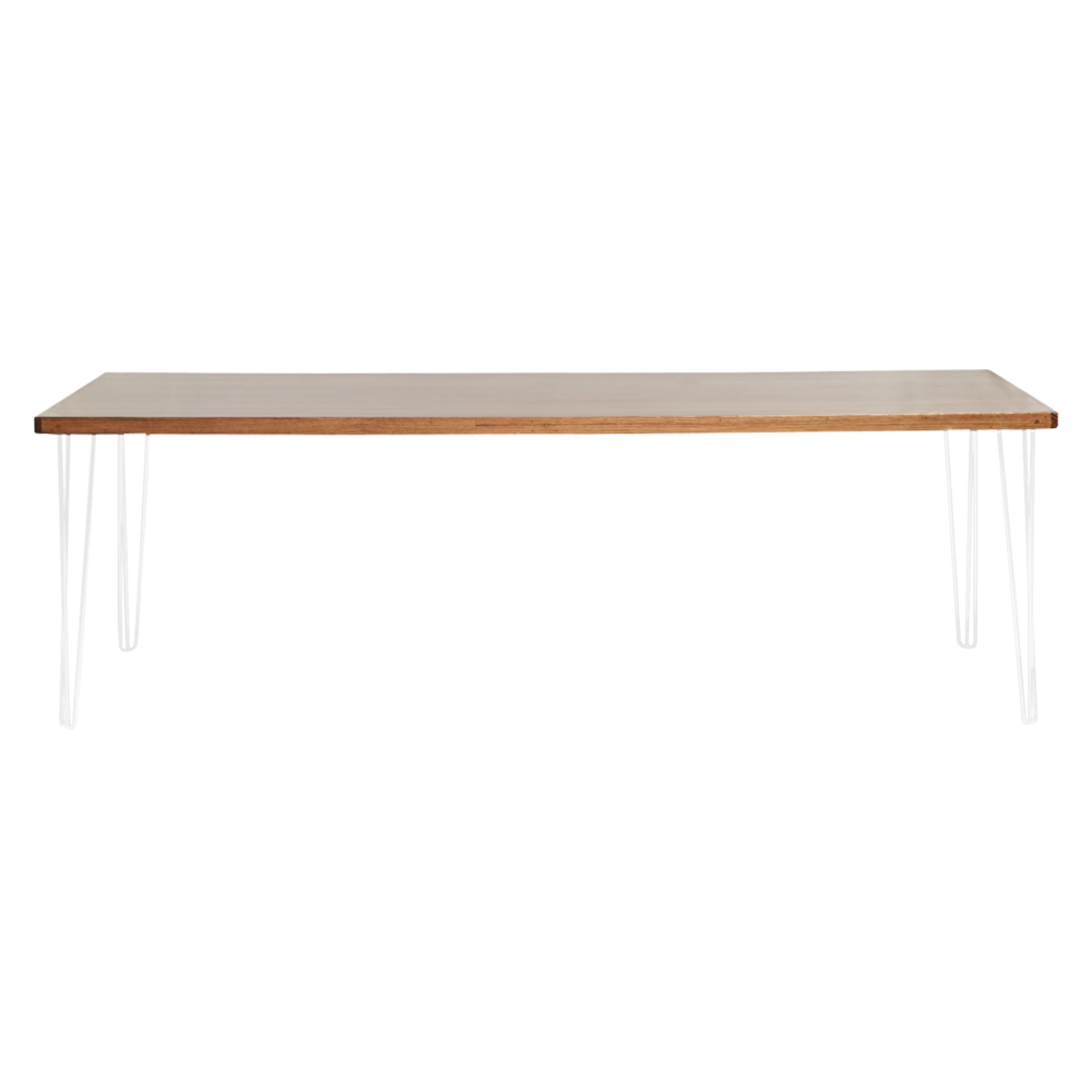 hairpin-dining-table-240×105-teak-straight-white-legs-1