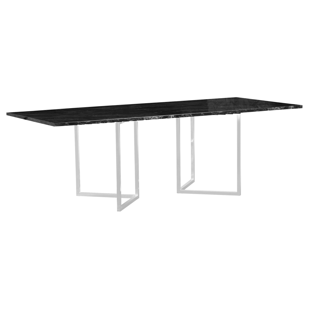 optical-dining-table-2.4m-black-white-legs-marble-angle