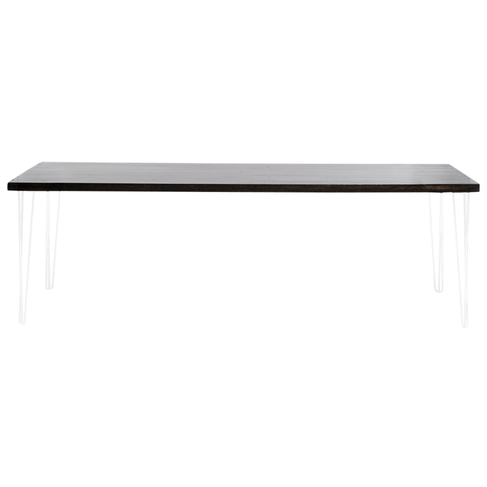 hairpin-dining-table-240×105-blackwash-straight-white-legs