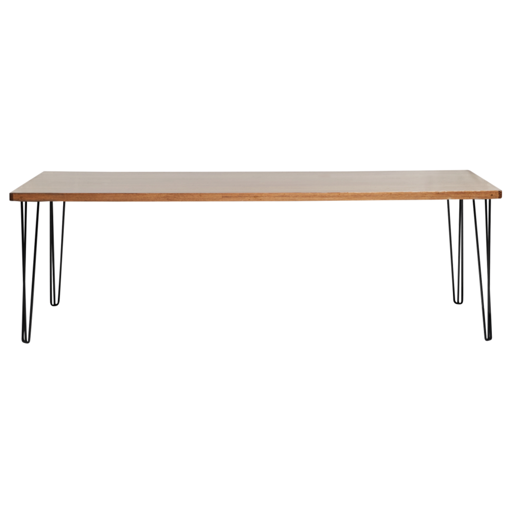 hairpin-dining-table-240×105-teak-straight-black-legs