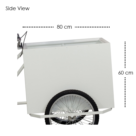 ice cream bike cart dimensions – side