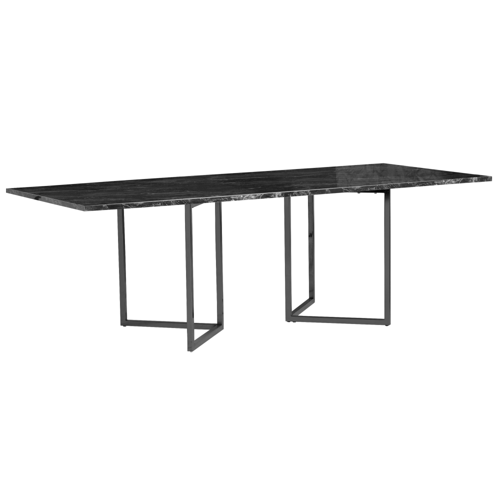 Optical Dining Table Black Marble 2 4m Black Innovative Hiring Dubai