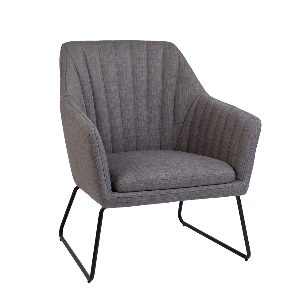 Oslo Lounge Chair Grey Black Legs Innovative Hiring Dubai