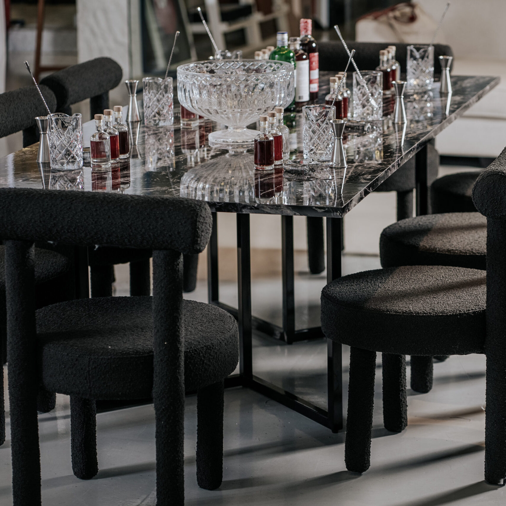 Optical-2.4m-dining-black-marble-with-cleo-dining-chair-bkack-scaled-e1750922784248